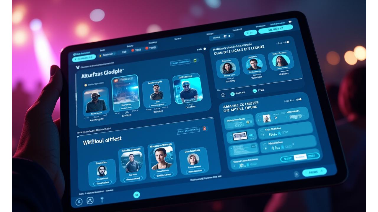 Interactive demo of Pendulum Pulse festival lineup review platform interface with vibrant graphs and artist profiles