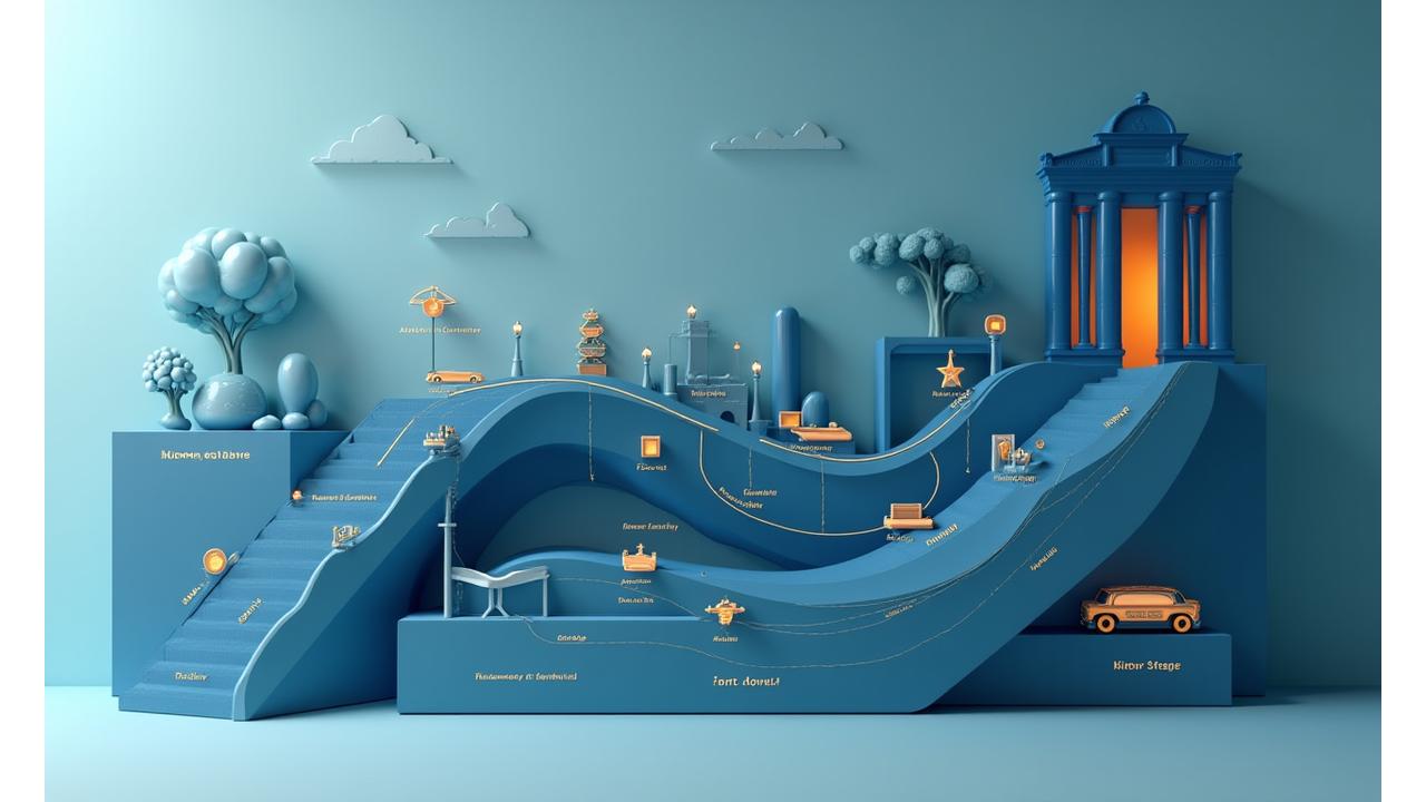 Illustrative infographic showing a detailed VIP guest journey map with touchpoints like 'pre-arrival communication', 'dedicated entry', 'lounge access', 'concierge check-in', 'post-event follow-up', each with luxury icons.